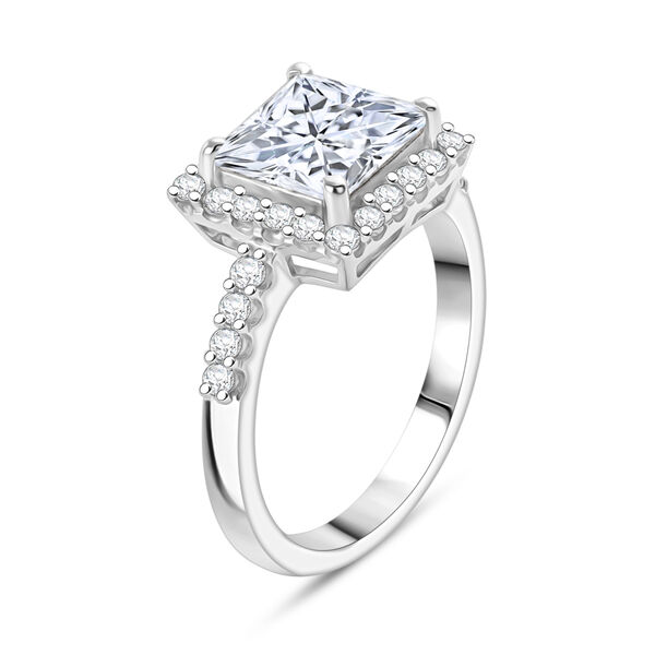 LUSTRO STELLA Hergestellt mit ZIRKONIA Ring 925 Silber Platin-&Uuml;berzug (Gr&ouml;&szlig;e 16.00) ca. 4,05 ct image number 5