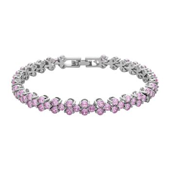 Rosa Zirkonia Armband, ca. 20 cm, Messing ca. 17,50 ct