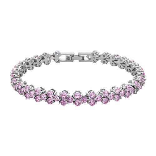 Rosa Zirkonia Armband, ca. 20 cm, Messing ca. 17,50 ct image number 0
