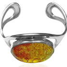 Natürlicher Baltischer Bernstein Armreif 19 cm 925 Silber
