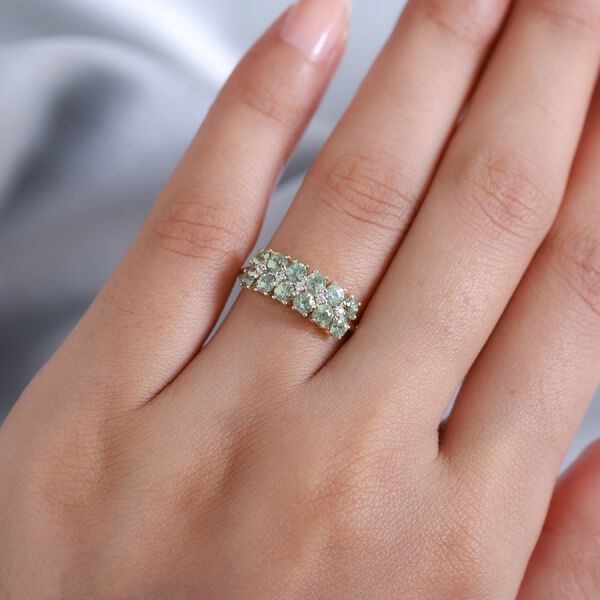 AA Demantoid Granat und Zirkon Cluster Ring 375 Gelbgold image number 3