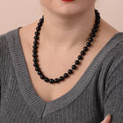 Shungit Perlen Halskette in Silber image number 2