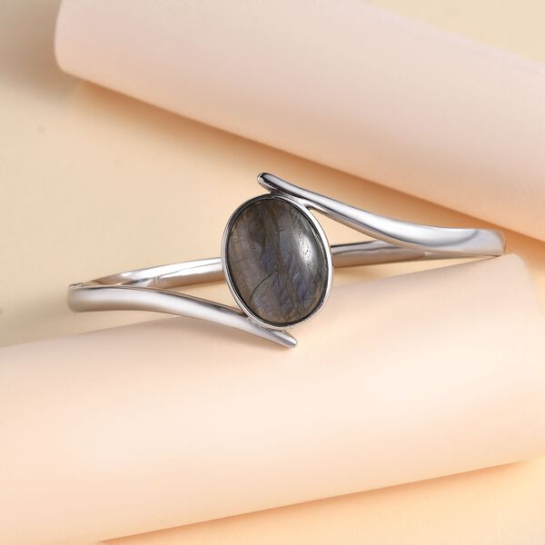 Labradorit Armreif ca. 19 cm Edelstahl ca. 17.34 ct image number 2