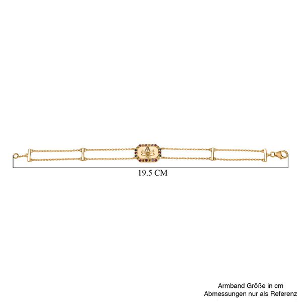 Giuseppe Perez AA Citrin, Mehrfarbig Saphir Armband ca. 19 cm 925 Silber 750 Gelbgold Vermeil ca. 1.19 ct image number 7