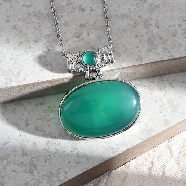 Verde Onyx Schmuckset Edelstahl ca. 80.50 ct image number 1
