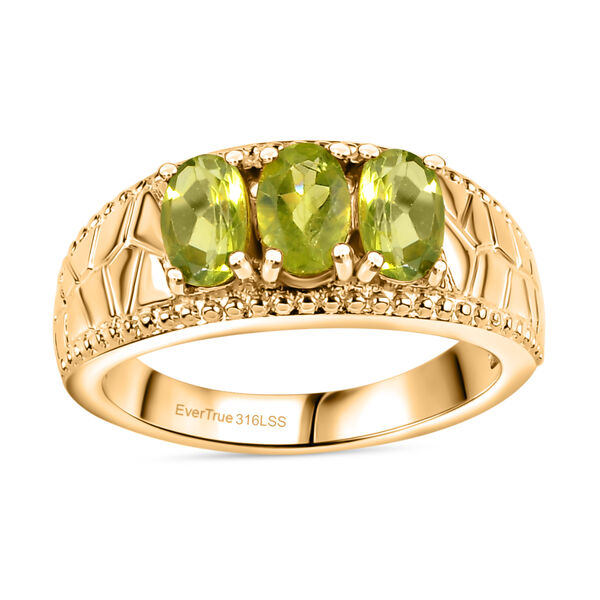 Peridot Ring 316L Edelstahl vergoldet (Gr&ouml;&szlig;e 18.00) ca. 1.52 ct image number 4