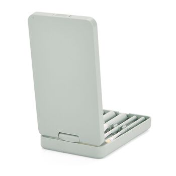 5-teiliges Reise-Makeup-Pinselset mit Spiegel, 16x8,9x2,6cm, gr&uuml;n