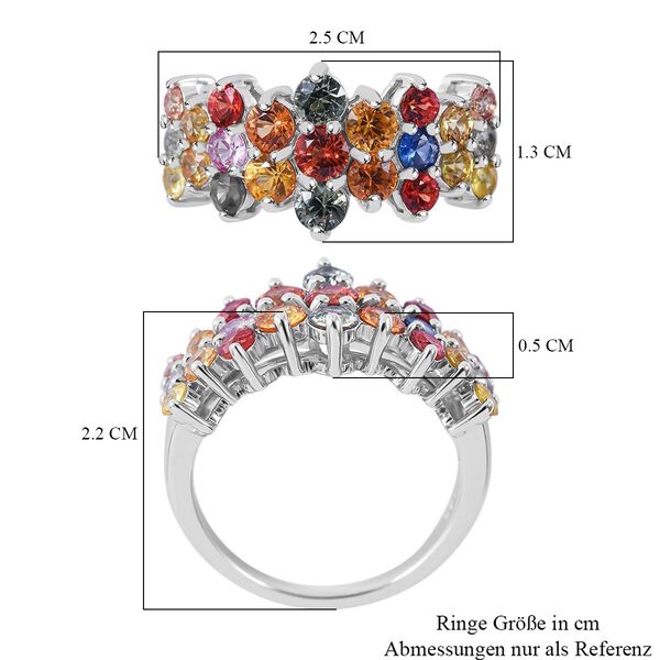 Mehrfarbiger Saphir Ring, ca. 3,18 ct. image number 4