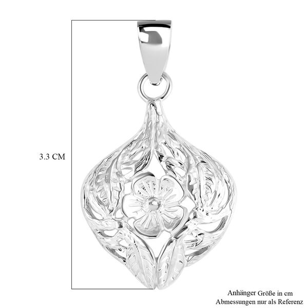 Royal Bali Kollektion - Floraler Anh&auml;nger in 925 Silber image number 5