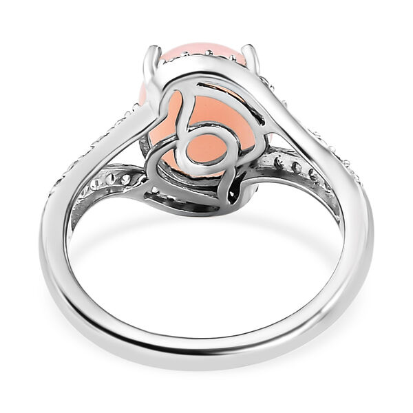 Rosa Opal und weißer Zirkon-Ring, 925 Silber platiniert  ca. 2,52 ct image number 6