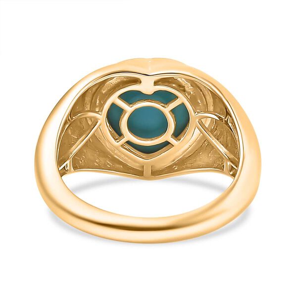 AA Amerikanischer natürlicher Sleeping Beauty Türkis Ring, 925 Silber 750 Gelbgold Vermeil (Größe 20.00) ca. 2.93 ct image number 6