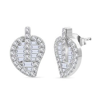 LUSTRO STELLA -  Wei&szlig;er Zirkonia Ohrringe 925 Silber rhodiniert