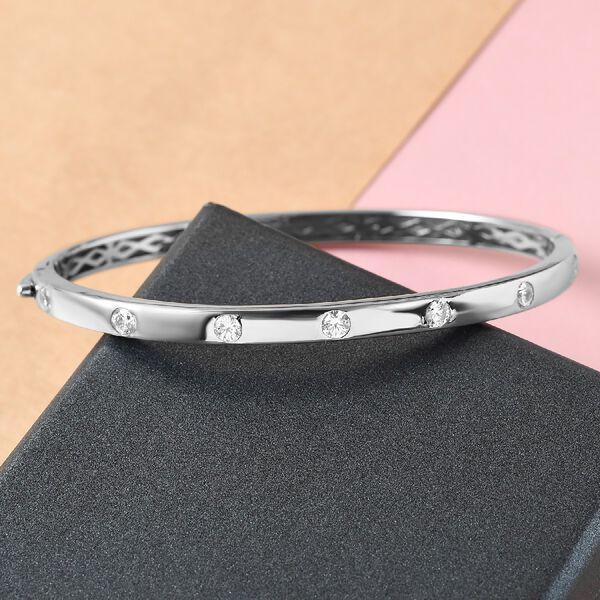 LUSTRO STELLA Hergestellt mit ZIRKONIA Armreif ca. 19 cm lange 925 Silber Platin-&Uuml;berzug 4,86 ct image number 2