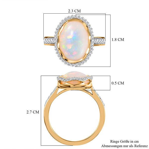 AAA nat&uuml;rlicher, &auml;thiopischer Welo Opal und Zirkon-Ring - 4,33 ct. image number 8