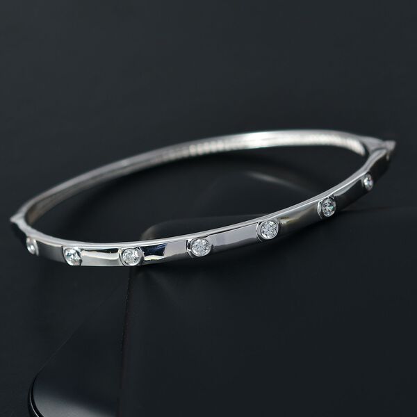 J Francis gefertigt mit SWAROVSKI- Swarovski Zirkonia 19cm Armreif, 925 Silber rhodiniert image number 2