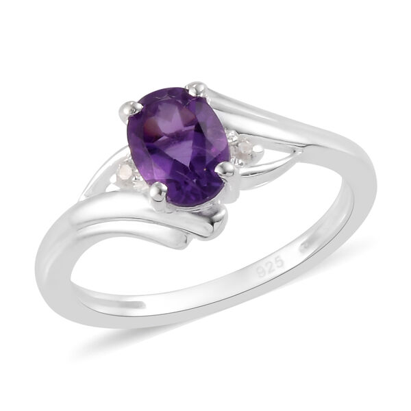 Afrikanischer Amethyst und Zirkon Ring 925 Silber  ca. 0,77 ct image number 4