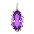 AA Rose De France Amethyst Anhänger, 925 Silber rhodiniert, ca. 8.31 ct