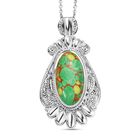 Grünes Türkis Schmuckset Edelstahl ca. 25.00 ct