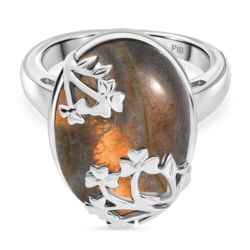 Feuer Labradorit Ring Messing (Größe 19.00) ca. 12,24 ct image number 0