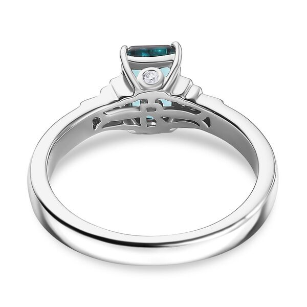RHAPSODY - AAAA Pirineu Lagunen Turmalin, Wei&szlig;er Diamant SGL zertifiziert Ring 950 Platin (Gr&ouml;&szlig;e 20.00) ca. 1.19 ct image number 6