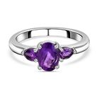 Afrikanischer Amethyst Ring, Edelstahl (Größe 16.00) ca. 1,05 ct image number 0