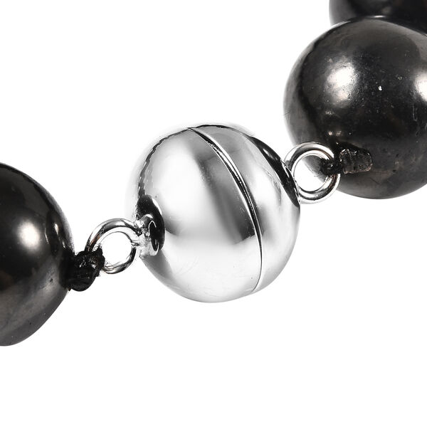 Shungit flexibel Armband ca. 20 cm lange mit Magnetschloss 925 Silber rhodiniert image number 4