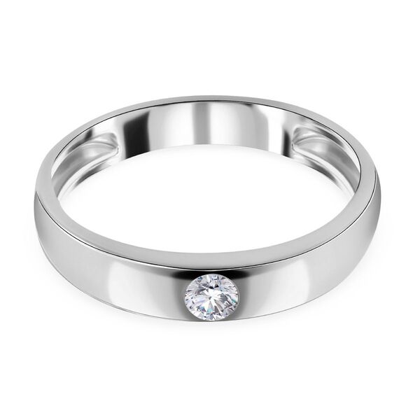 LUSTRO STELLA - Wei&szlig;er Zirkonia-Ring, 925 Silber rhodiniert - 0,30 ct.