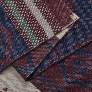 Gewebter Schal mit Fransen, Dunkelrot