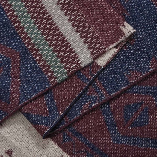 Gewebter Schal mit Fransen, Dunkelrot image number 4