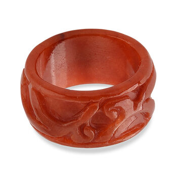 Burmesischer Rote Jadeit Jade Ring (Gr&ouml;&szlig;e 17.00) ca. 40.00 ct