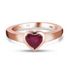 Afrikanischer Rubin Herz-Ring, (Fissure gefüllt), 925 Silber rosévergoldet image number 0