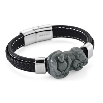 Jade Armband ca. 19 cm 316L Edelstahl (10-15 Werktage Lieferzeit) ca. 125.00 ct