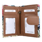 Sukriti - handbemalte Bi-Fold Geldbörse aus echtem Leder mit RFID Schutz, Blumenmuster, Größe 14x9,52 cm, Braun image number 4