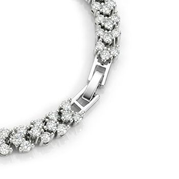 Wei&szlig;er Zirkonia Armband ca. 19 cm Nickelfreies Messing, Silberfarben