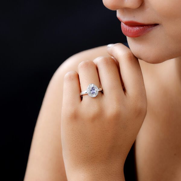 Tansanit und Zirkon-Ring - 0,92 ct. image number 3