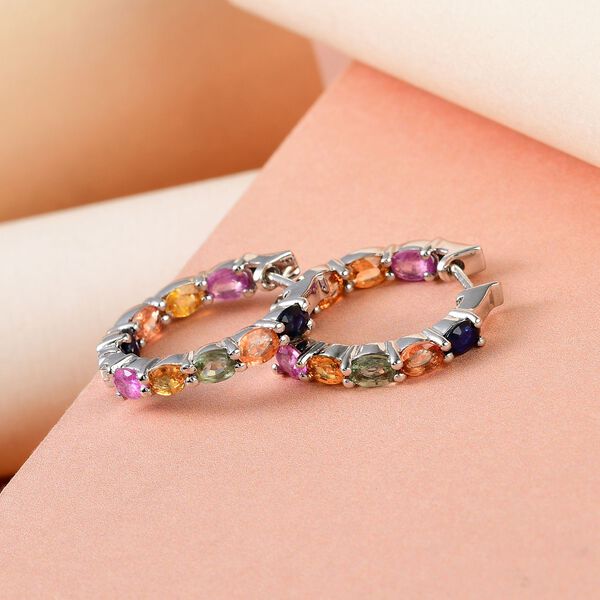 Mehrfarbiger Saphir-Creolen - 4,53 ct. image number 2