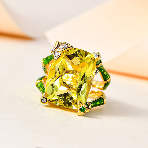 GP Vola via Kollektion - AAA Ouro Verde Quarz und Multi-Edelstein-Ring - 10,27 ct. image number 1