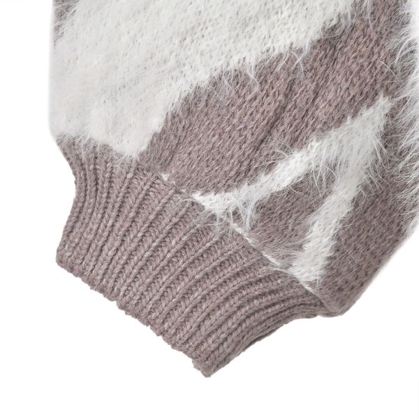 Flauschiger Cardigan mit braunen Akzenten, Einheitsgr&ouml;&szlig;e image number 3