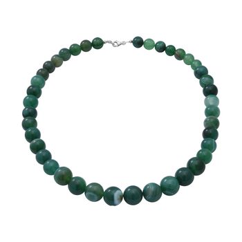 Gr&uuml;ne Achat-Halskette, ca. 50 cm, 925 Silber