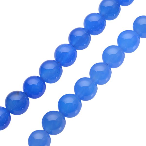 Blaue Achat Halskette, ca. 45 cm, 925 Silber rhodiniert ca. 306,00 ct image number 4