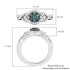Blauer und weißer Diamant-Ring, 925 Silber platiniert  ca. 0,50 ct image number 6