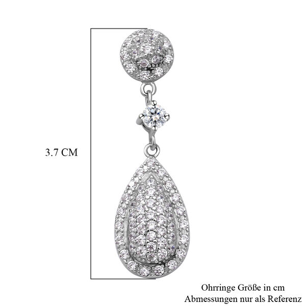 LUSTRO STELLA - Weiße Zirkonia-Ohrringe, 925 Silber rhodiniert image number 4