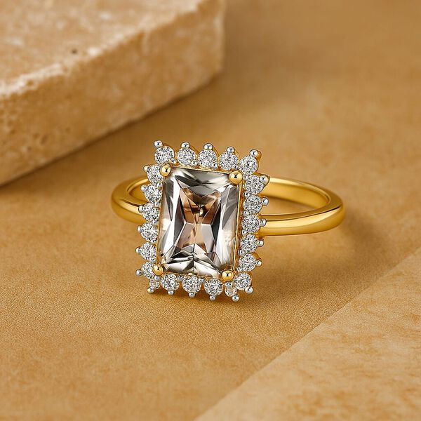 AAA Turkizit, Weißer Diamant Ring 585 Gold (Größe 19.00) ca. 3,03 ct image number 1