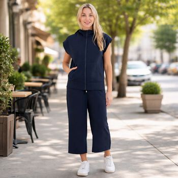 LA MAREY Strickanzug, 2-teilig, S/M, Marineblau