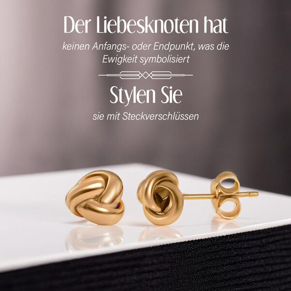 ILIANA Liebesknoten Ohrstecker in 750 Gold image number 2