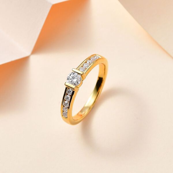 Moissanit Ring, 925 Silber mit Gelbgold Vermeil - 0,52 ct. image number 3