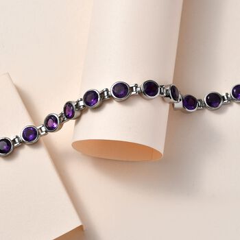 Afrikanischer Amethyst Armband ca. 19 cm Edelstahl ca. 8,46 ct.