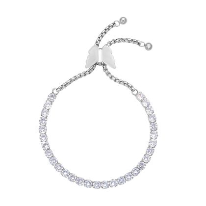 Wei&szlig;es Zirkonia Armband, ca. 12.75 cm, Edelstahl ca. 15.00 ct