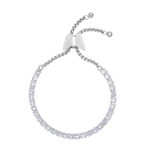 Weißes Zirkonia-Armband, 12,75 cm - 15 ct. image number 0
