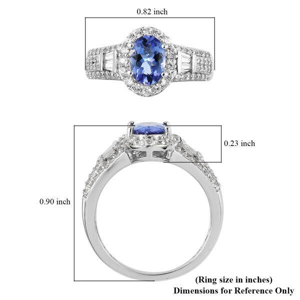 Tansanit und Zirkon Ring 925 Silber Platin  ca. 1,76 ct image number 6